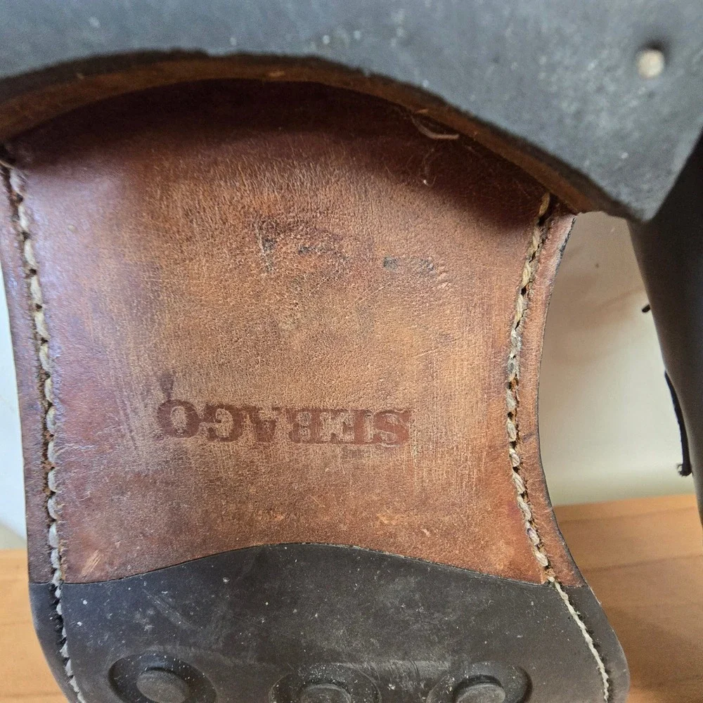 Sebago Oxblood Plain-Toe Derby Leather‎ Shoes Dainite Sole Goodyear Welt Mens 9